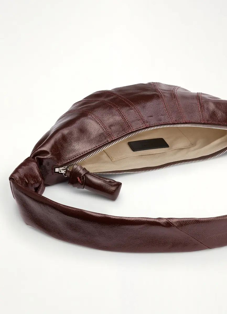 Lemaire Croissant Small Coated Cotton Bag in Chocolate Fondant | Thumbnail 2 Lemaire Croissant Small Coated Cotton Bag in Chocolate Fondant | Thumbnail 2