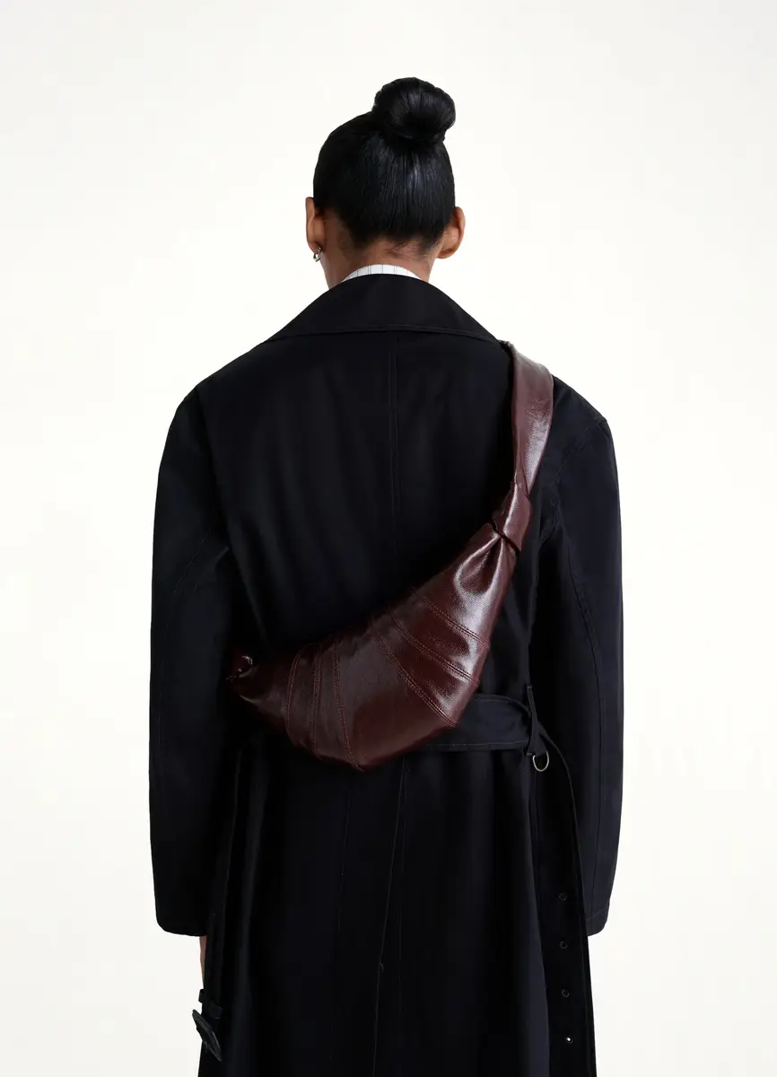 Lemaire Croissant Small Coated Cotton Bag in Chocolate Fondant | Thumbnail 5 Lemaire Croissant Small Coated Cotton Bag in Chocolate Fondant | Thumbnail 5