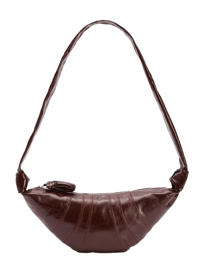 Croissant Small Coated Cotton Bag in Chocolate Fondant