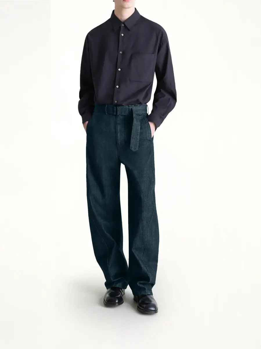 Lemaire Twisted Belted Pants in Denim Indigo | Thumbnail 4 Lemaire Twisted Belted Pants in Denim Indigo | Thumbnail 4