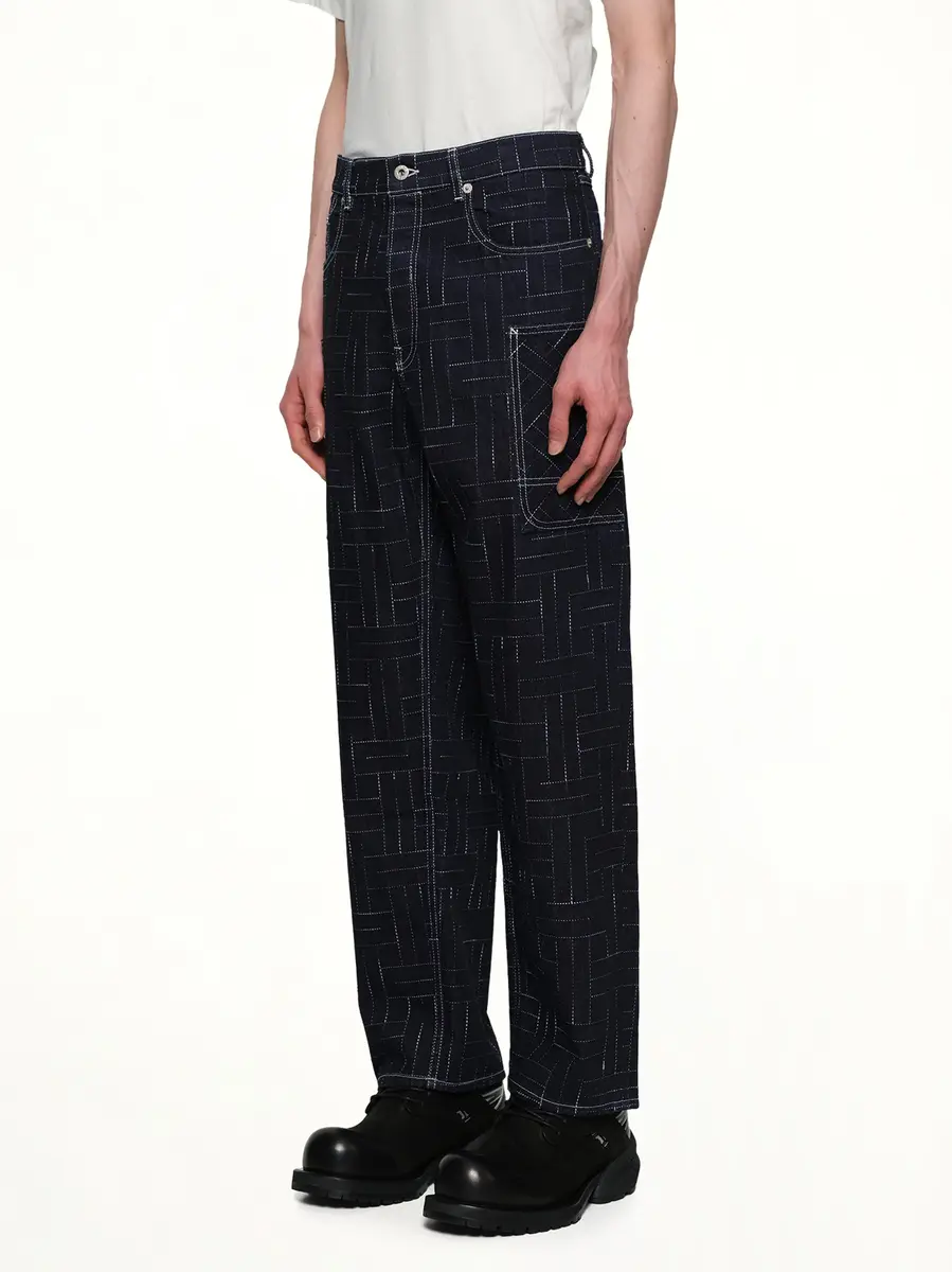 KENZO Kenzo Weave Cargo Monkey Fit Jeans in Rinse Blue Denim | Thumbnail 2 KENZO Kenzo Weave Cargo Monkey Fit Jeans in Rinse Blue Denim | Thumbnail 2
