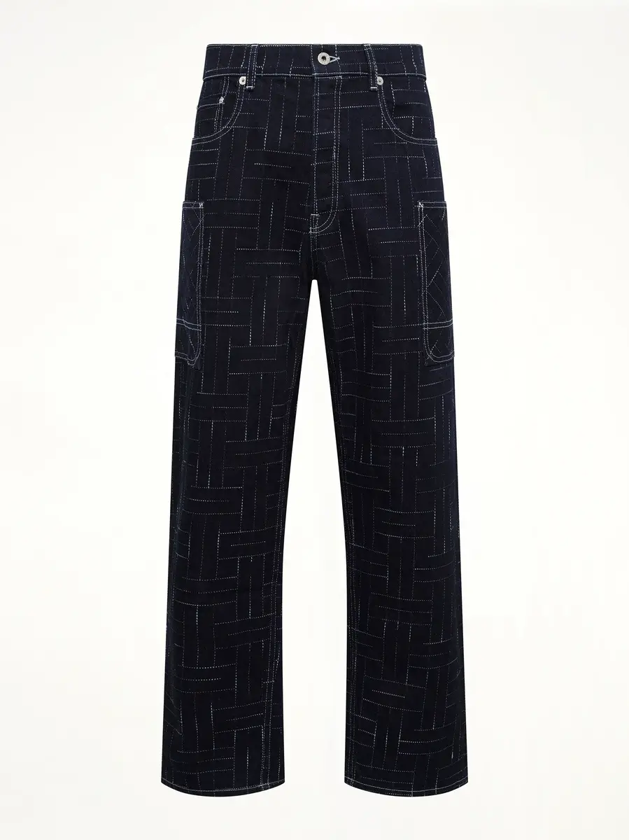KENZO Kenzo Weave Cargo Monkey Fit Jeans in Rinse Blue Denim | Thumbnail 3 KENZO Kenzo Weave Cargo Monkey Fit Jeans in Rinse Blue Denim | Thumbnail 3