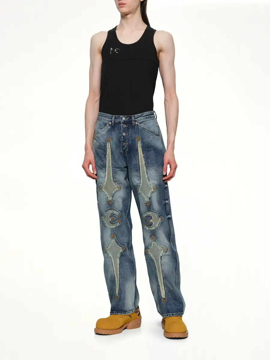 THUG CLUB TC Bone Leather Denim Pants | Thumbnail 4 THUG CLUB TC Bone Leather Denim Pants | Thumbnail 4