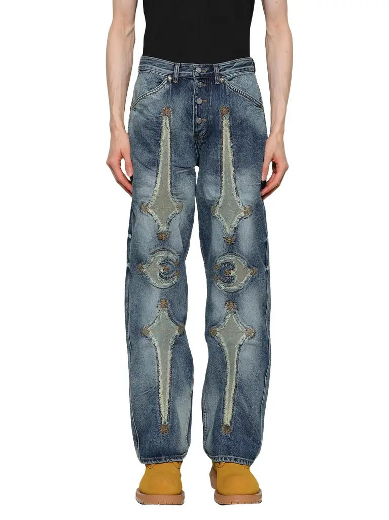 THUG CLUB TC Bone Leather Denim Pants | Image 1 THUG CLUB TC Bone Leather Denim Pants | Image 1