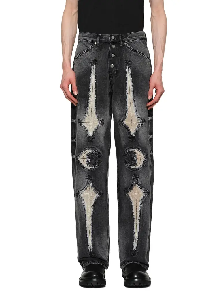 THUG CLUB TC Bone Leather Denim Pants | Image 1 THUG CLUB TC Bone Leather Denim Pants | Image 1