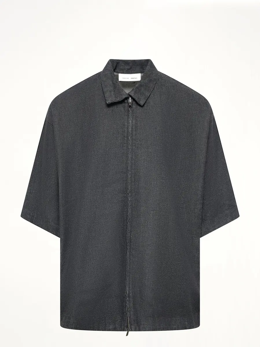 Fear of God Essentials Full Zip Work Shirt in Vintage Black | Thumbnail 3 Fear of God Essentials Full Zip Work Shirt in Vintage Black | Thumbnail 3