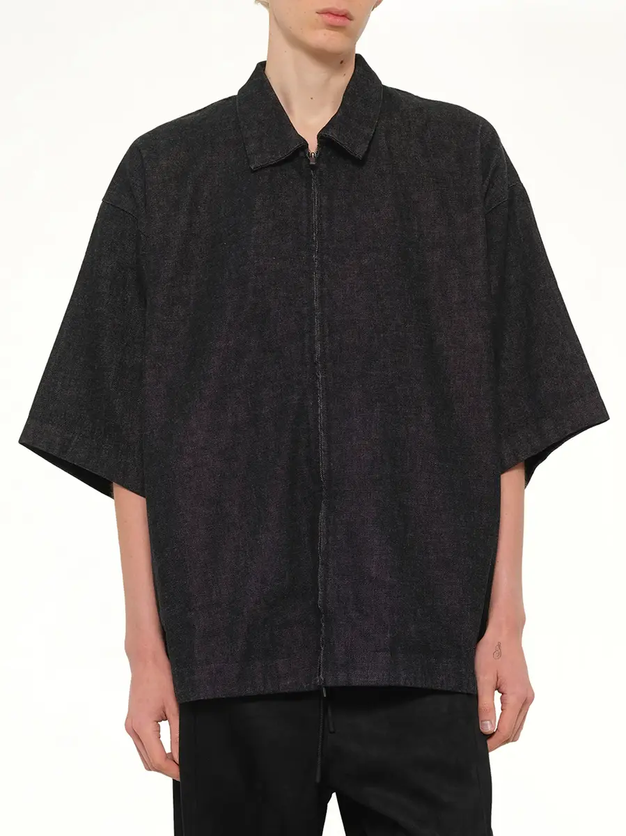 Fear of God Essentials Full Zip Work Shirt in Vintage Black | Thumbnail 6 Fear of God Essentials Full Zip Work Shirt in Vintage Black | Thumbnail 6