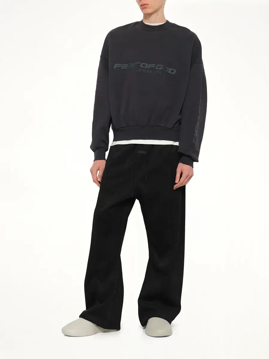 Fear of God Essentials Cropped Relaxed Sweatshirt in Vintage Black | Thumbnail 4