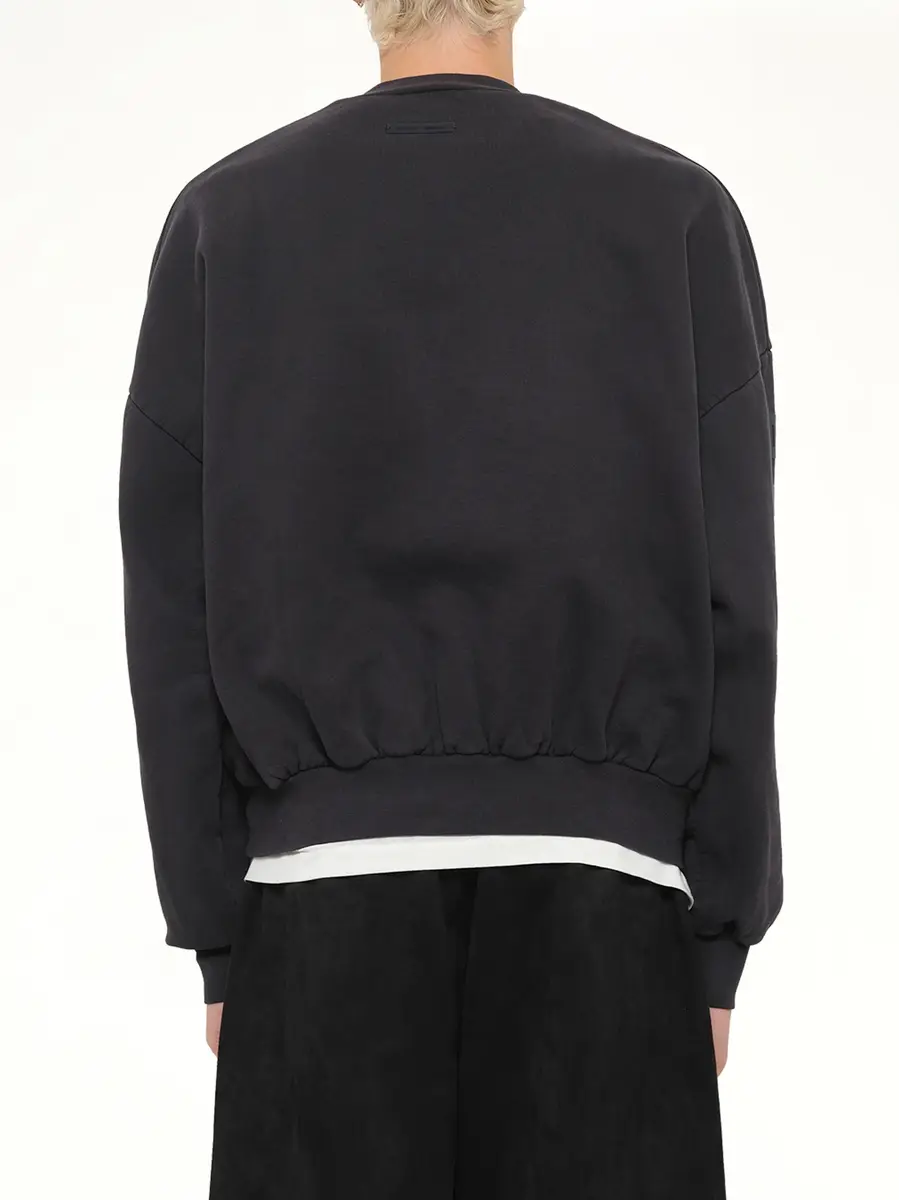 Fear of God Essentials Cropped Relaxed Sweatshirt in Vintage Black | Thumbnail 5