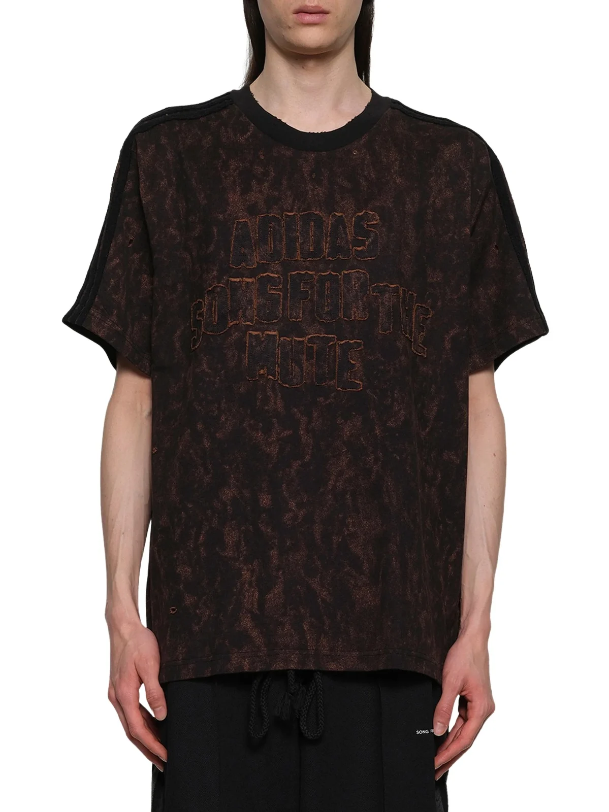 Song for the Mute Bleaching Effect T-shirt in Black/wild Brown