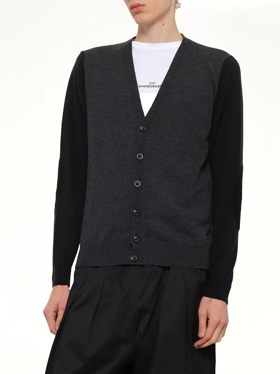 Maison Margiela Two-tone Cardigan in Grey/black | Thumbnail 6