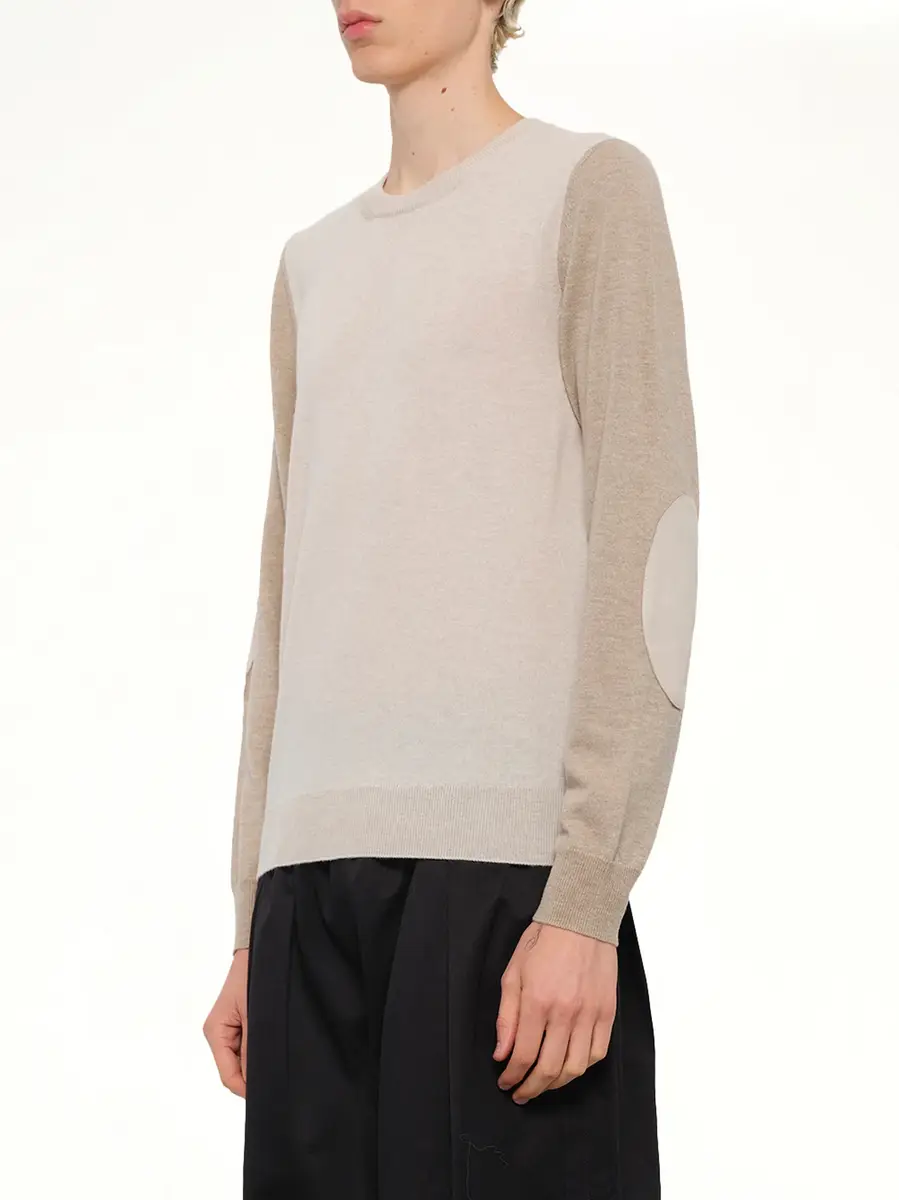 Maison Margiela Two-tone Sweater in Beige/camel | Thumbnail 2 Maison Margiela Two-tone Sweater in Beige/camel | Thumbnail 2