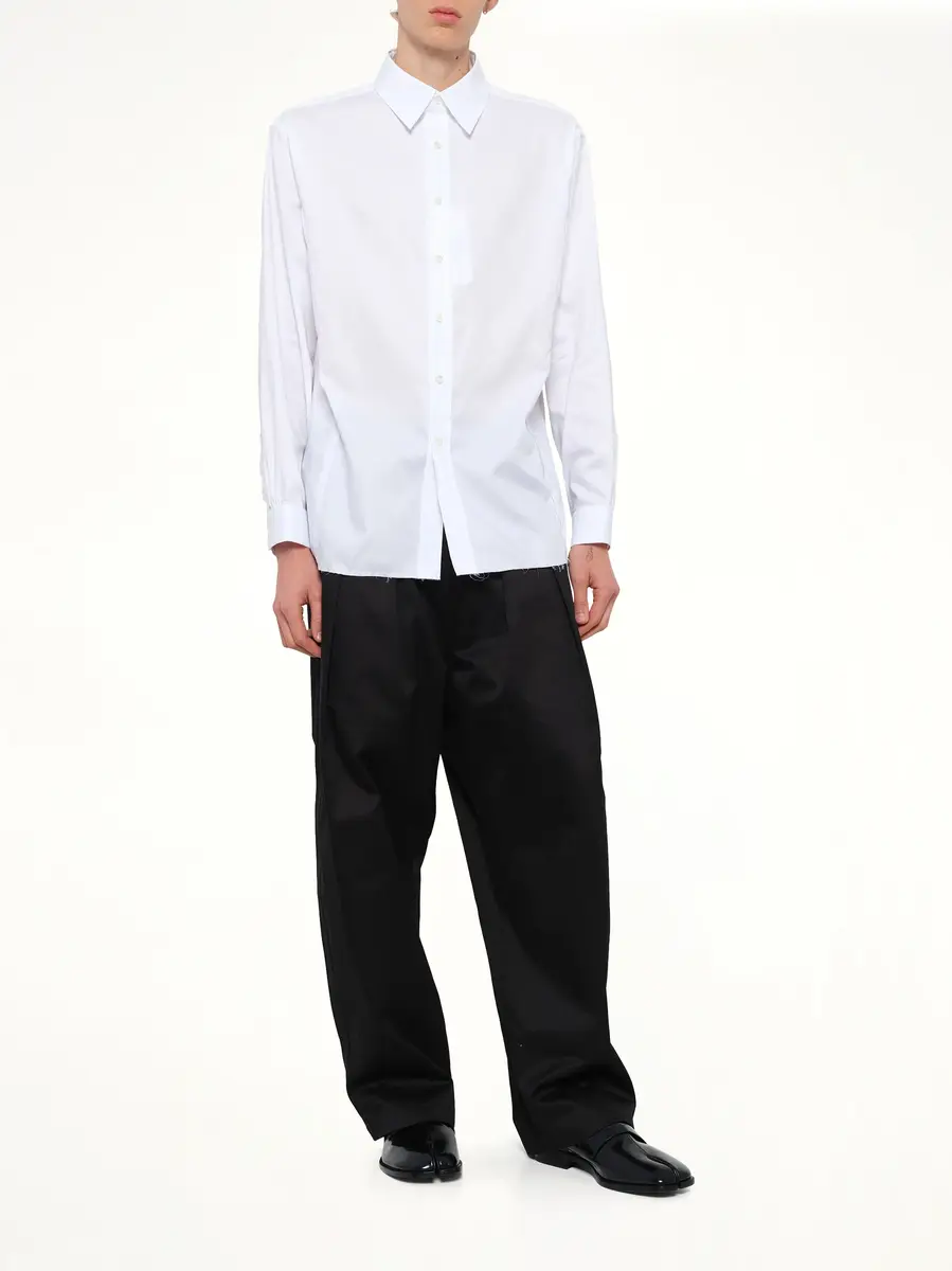 Maison Margiela Long-sleeved Frayed Hem Shirt | Thumbnail 4