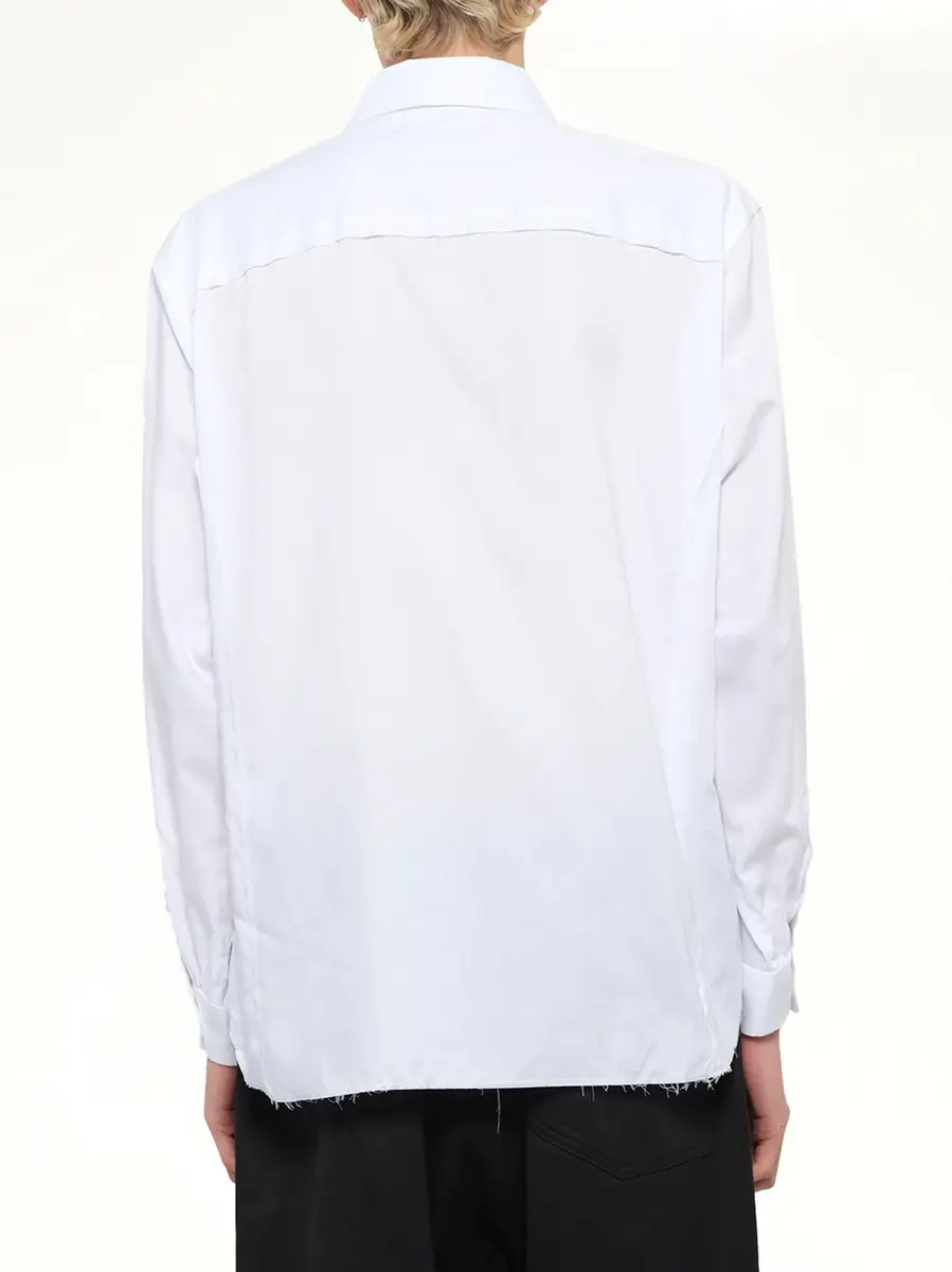 Maison Margiela Long-sleeved Frayed Hem Shirt | Thumbnail 5