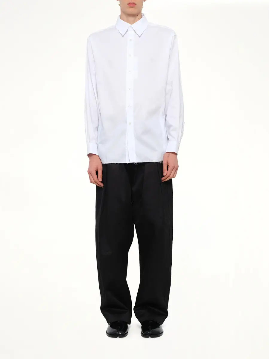 Maison Margiela Long-sleeved Frayed Hem Shirt | Thumbnail 7