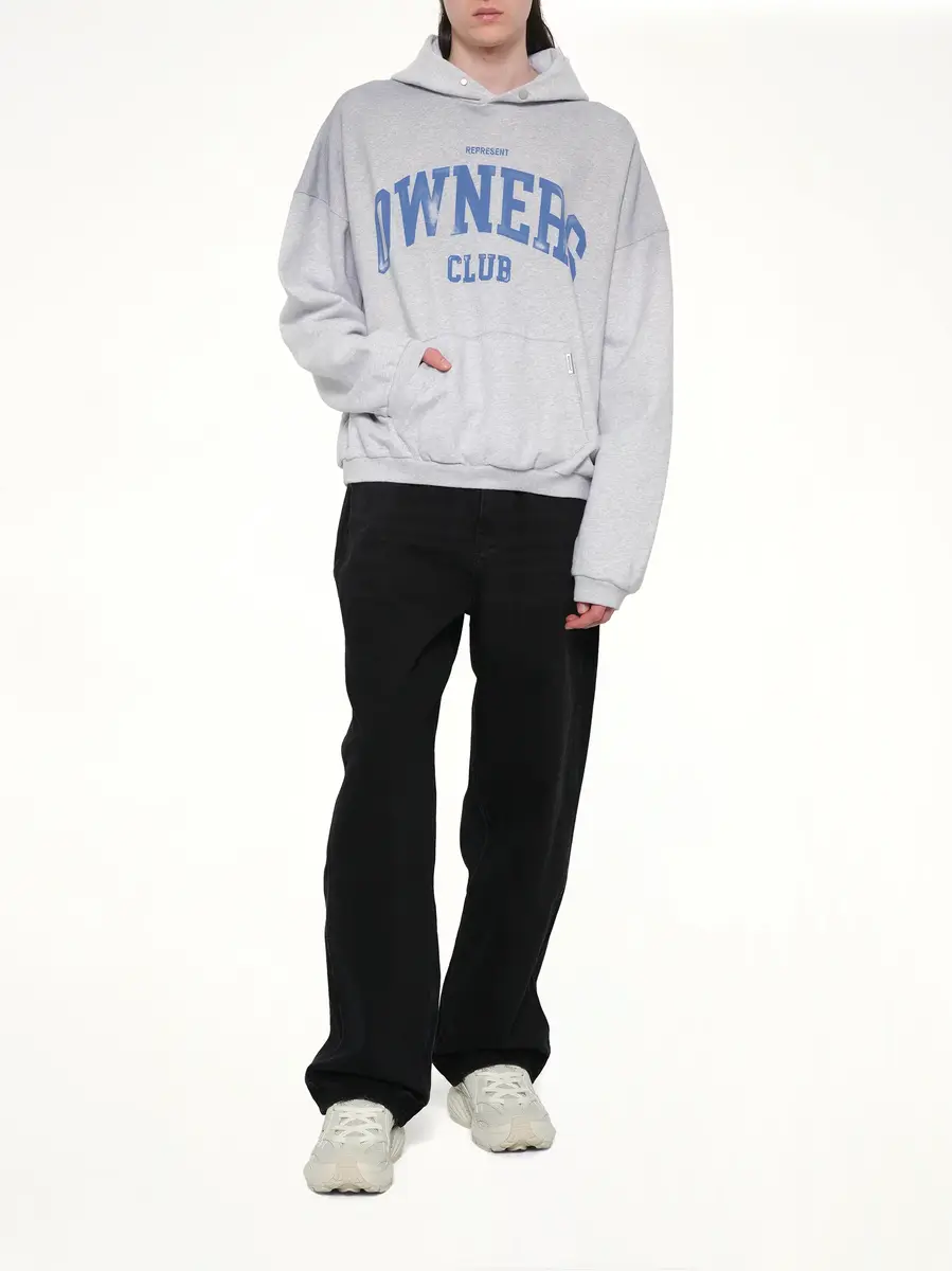 Represent Represent Owners Club Hoodie in Sprayed Ice Grey Marl | Thumbnail 4 Represent Represent Owners Club Hoodie in Sprayed Ice Grey Marl | Thumbnail 4
