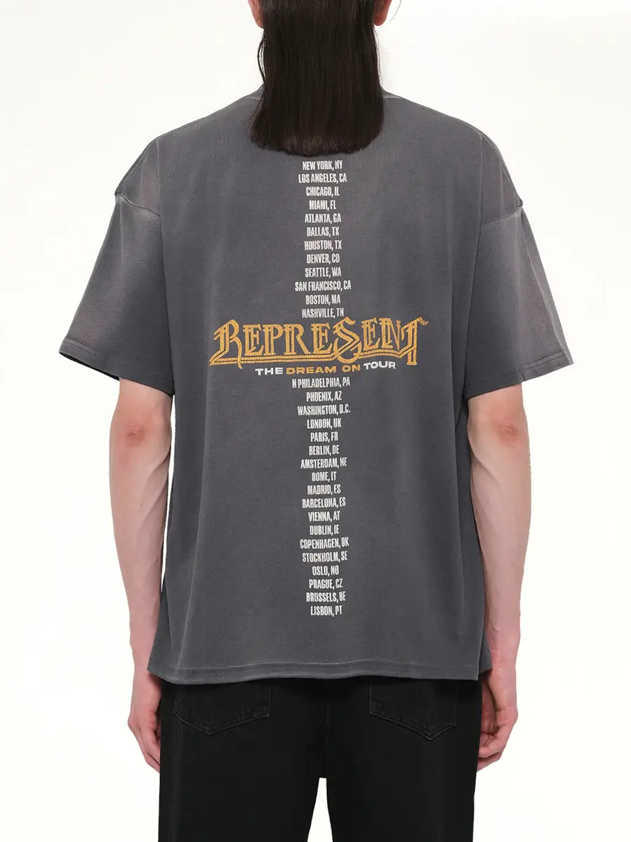 Represent Golden Tour T-shirt in Sun Fade Grey | Thumbnail 5 Represent Golden Tour T-shirt in Sun Fade Grey | Thumbnail 5