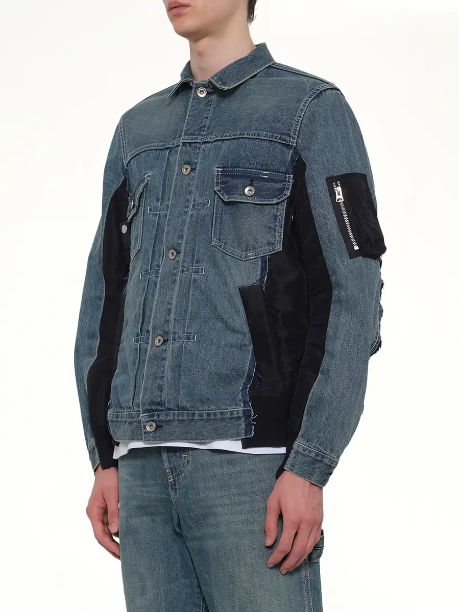 Sacai Denim x Nylon Twill Jacket in Light Blue | Thumbnail 2 Sacai Denim x Nylon Twill Jacket in Light Blue | Thumbnail 2