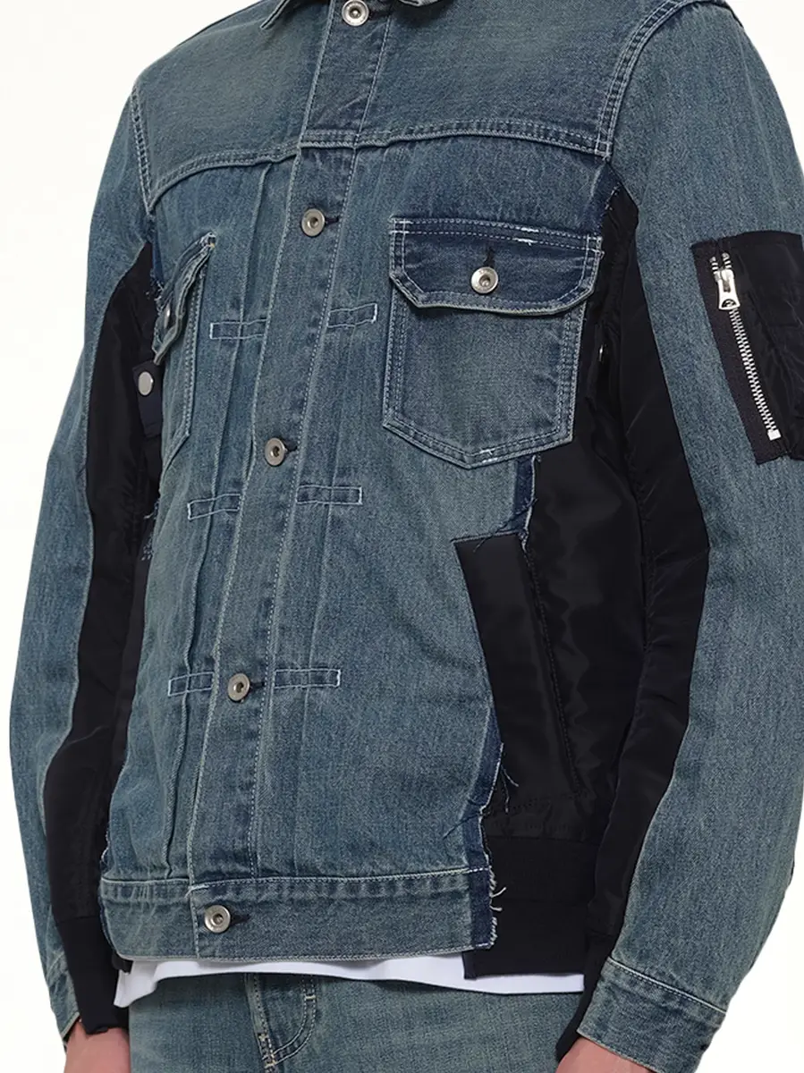 Sacai Denim x Nylon Twill Jacket in Light Blue | Thumbnail 6 Sacai Denim x Nylon Twill Jacket in Light Blue | Thumbnail 6