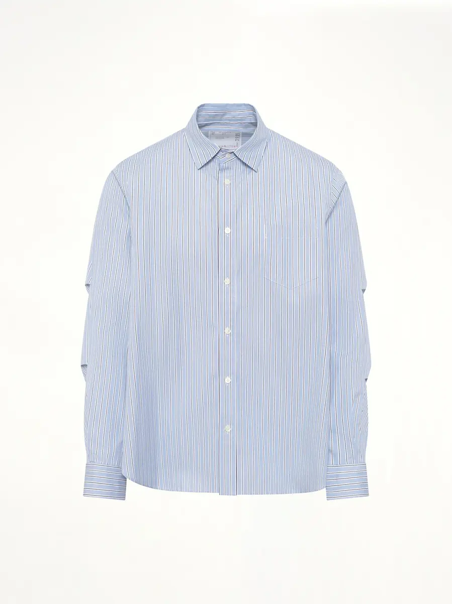 Sacai Poplin Shirt in Light Blue Stripe | Thumbnail 3 Sacai Poplin Shirt in Light Blue Stripe | Thumbnail 3