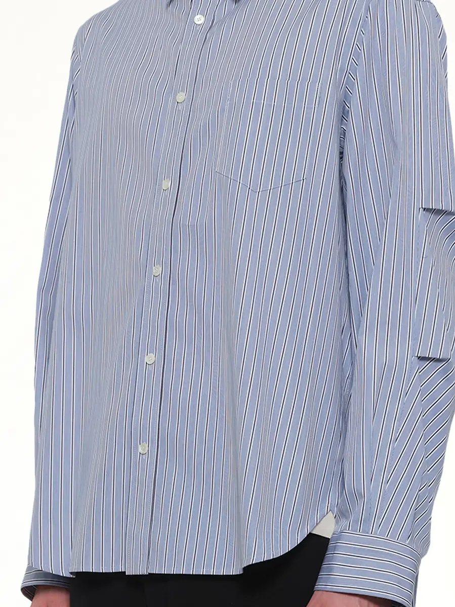 Sacai Poplin Shirt in Light Blue Stripe | Thumbnail 6 Sacai Poplin Shirt in Light Blue Stripe | Thumbnail 6