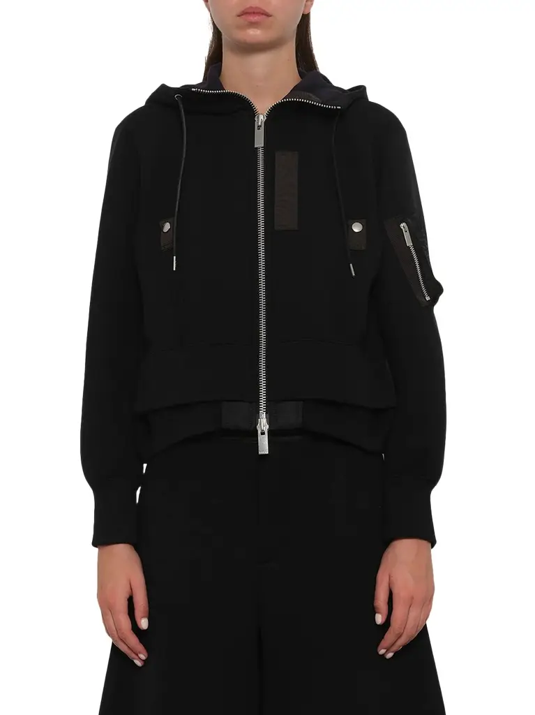 Sacai Sponge Sweat x Nylon Twill Small Hoodie | Image 1 Sacai Sponge Sweat x Nylon Twill Small Hoodie | Image 1