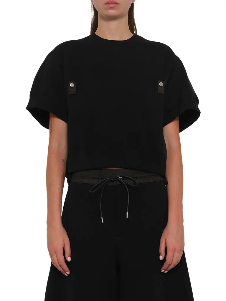 Sacai Sponge Sweat Short Sleeve Pullover | Image 1 Sacai Sponge Sweat Short Sleeve Pullover | Image 1