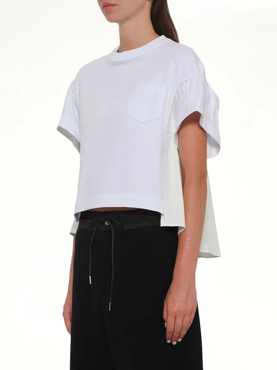Sacai Light Weight Denim x Poplin Jersey T-shirt | Thumbnail 2 Sacai Light Weight Denim x Poplin Jersey T-shirt | Thumbnail 2