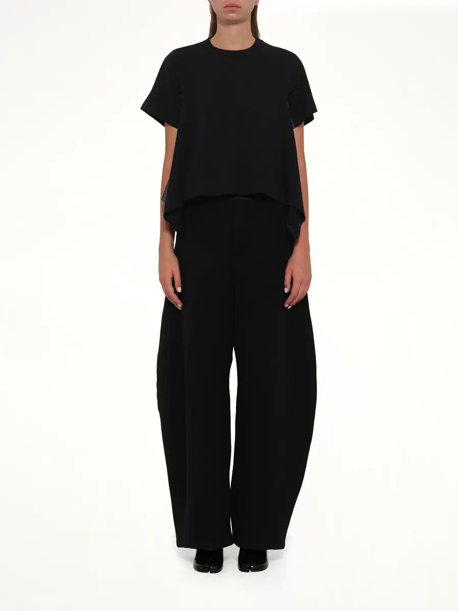 Sacai Light Weight Denim x Cotton Jersey T-shirt in Navy/blue | Thumbnail 7