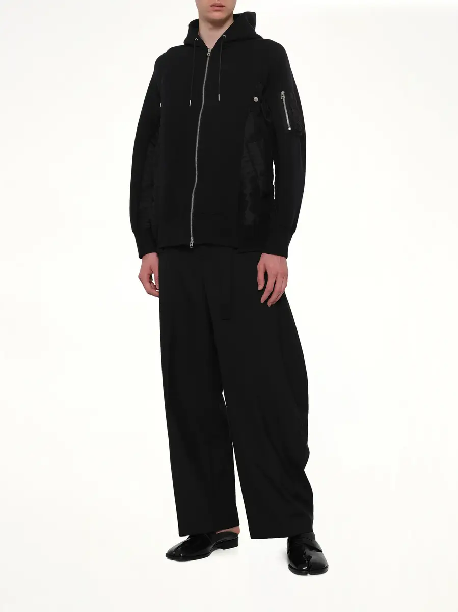 Sacai Sponge Sweat x Nylon Twill Zip Hoodie | Thumbnail 4 Sacai Sponge Sweat x Nylon Twill Zip Hoodie | Thumbnail 4