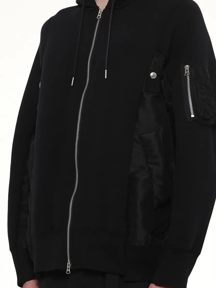 Sacai Sponge Sweat x Nylon Twill Zip Hoodie | Thumbnail 6 Sacai Sponge Sweat x Nylon Twill Zip Hoodie | Thumbnail 6