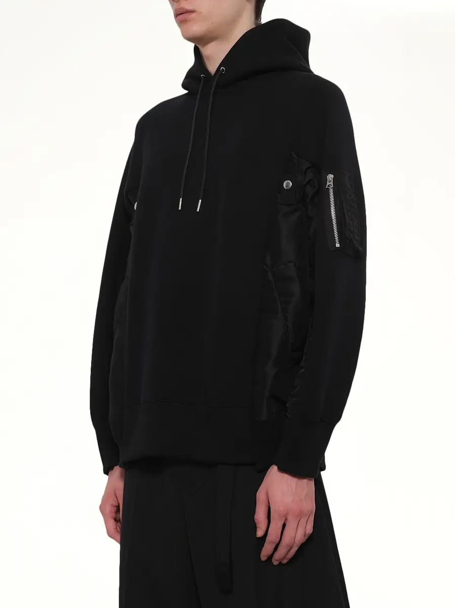 Sacai Sponge Sweat x Nylon Twill Hoodie | Thumbnail 2 Sacai Sponge Sweat x Nylon Twill Hoodie | Thumbnail 2
