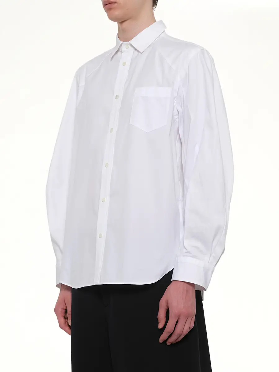 Sacai Poplin Shirt in Off White | Thumbnail 2 Sacai Poplin Shirt in Off White | Thumbnail 2