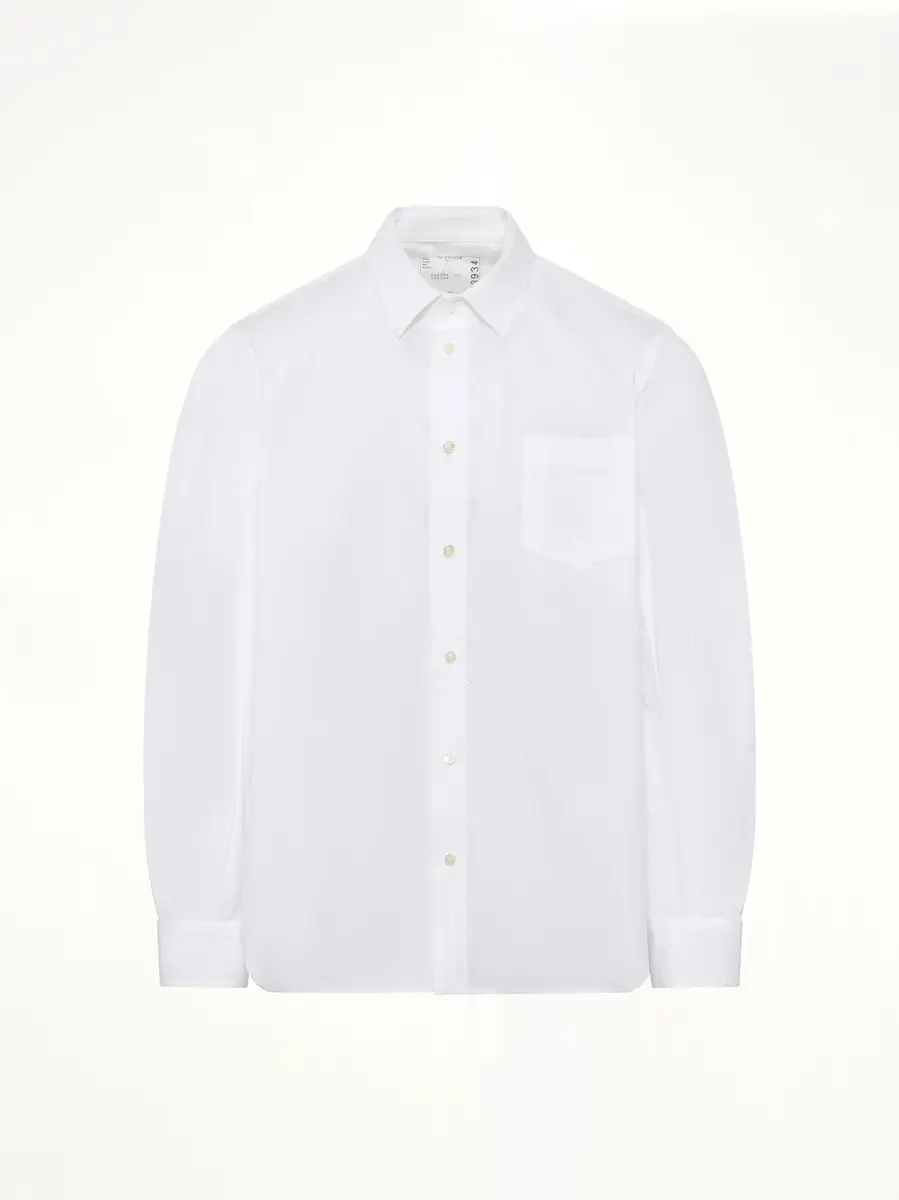 Sacai Poplin Shirt in Off White | Thumbnail 3 Sacai Poplin Shirt in Off White | Thumbnail 3