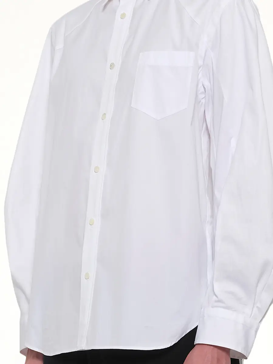 Sacai Poplin Shirt in Off White | Thumbnail 6 Sacai Poplin Shirt in Off White | Thumbnail 6