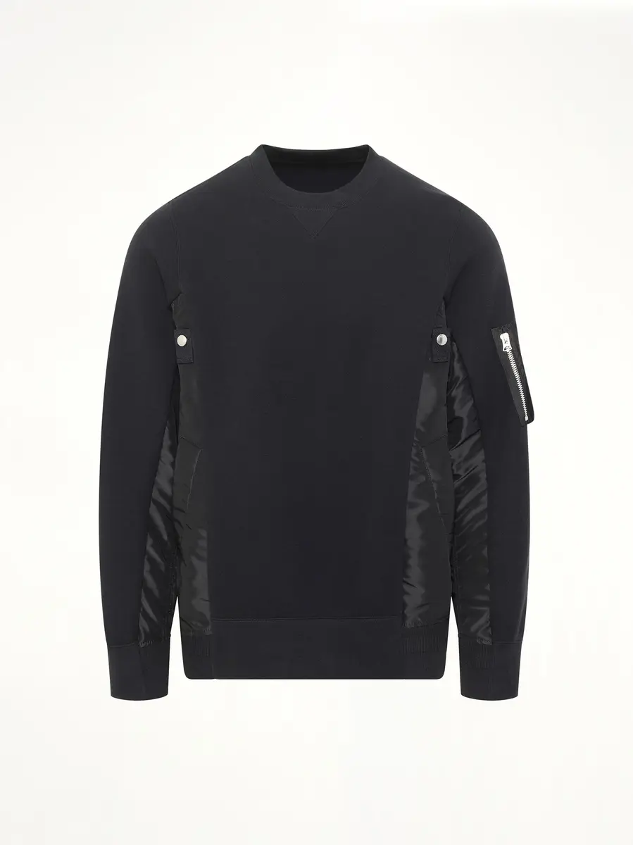 Sacai Sponge Sweat x Nylon Twill Pullover | Thumbnail 3 Sacai Sponge Sweat x Nylon Twill Pullover | Thumbnail 3