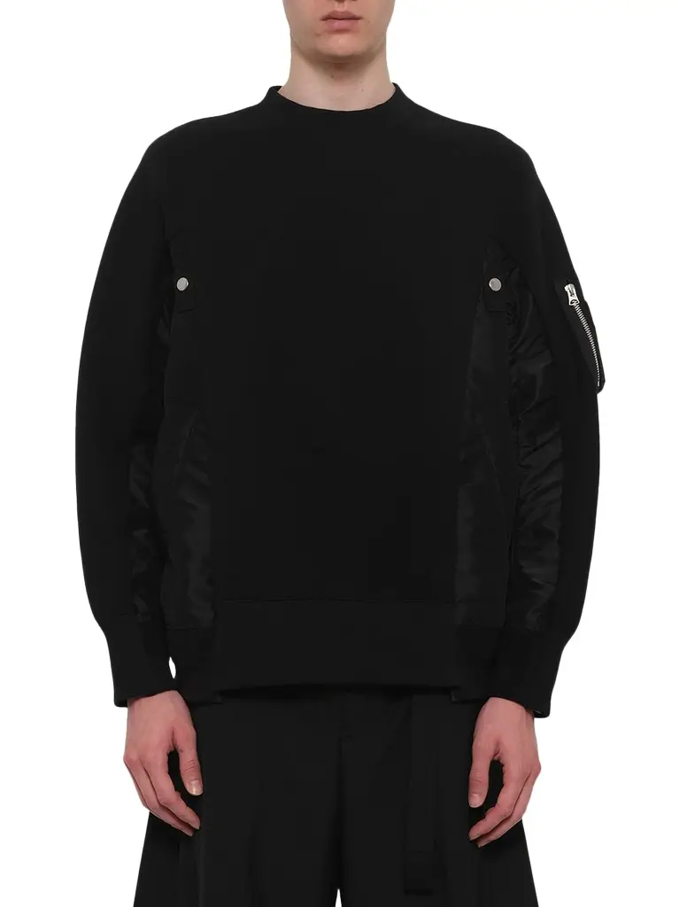 Sacai Sponge Sweat x Nylon Twill Pullover