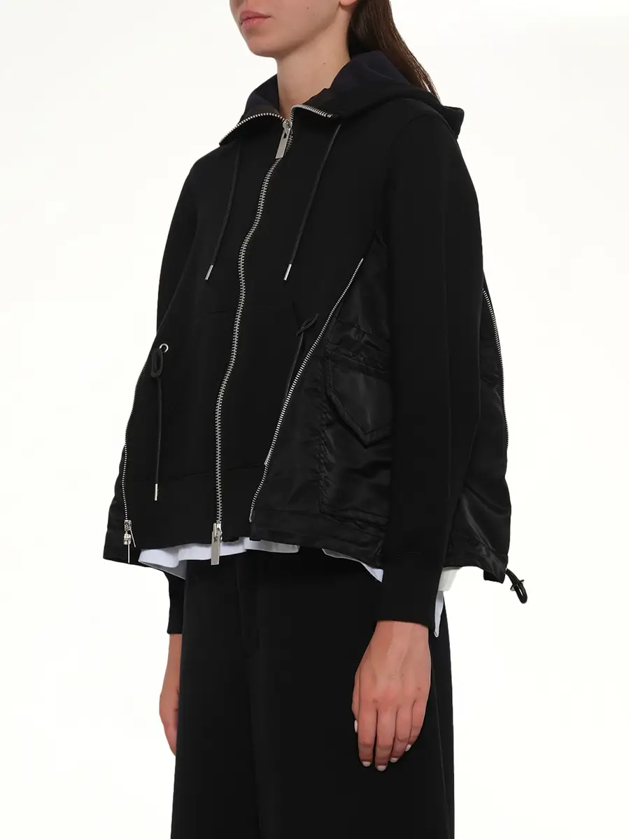 Sacai Sponge Sweat x Nylon Twill Hoodie | Thumbnail 2 Sacai Sponge Sweat x Nylon Twill Hoodie | Thumbnail 2