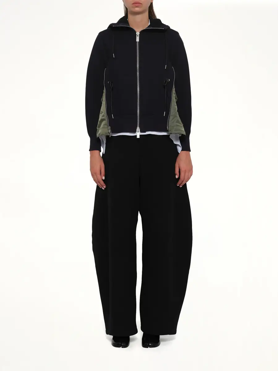Sacai Sponge Sweat x Nylon Twill Hoodie in Navy/khaki | Thumbnail 7 Sacai Sponge Sweat x Nylon Twill Hoodie in Navy/khaki | Thumbnail 7