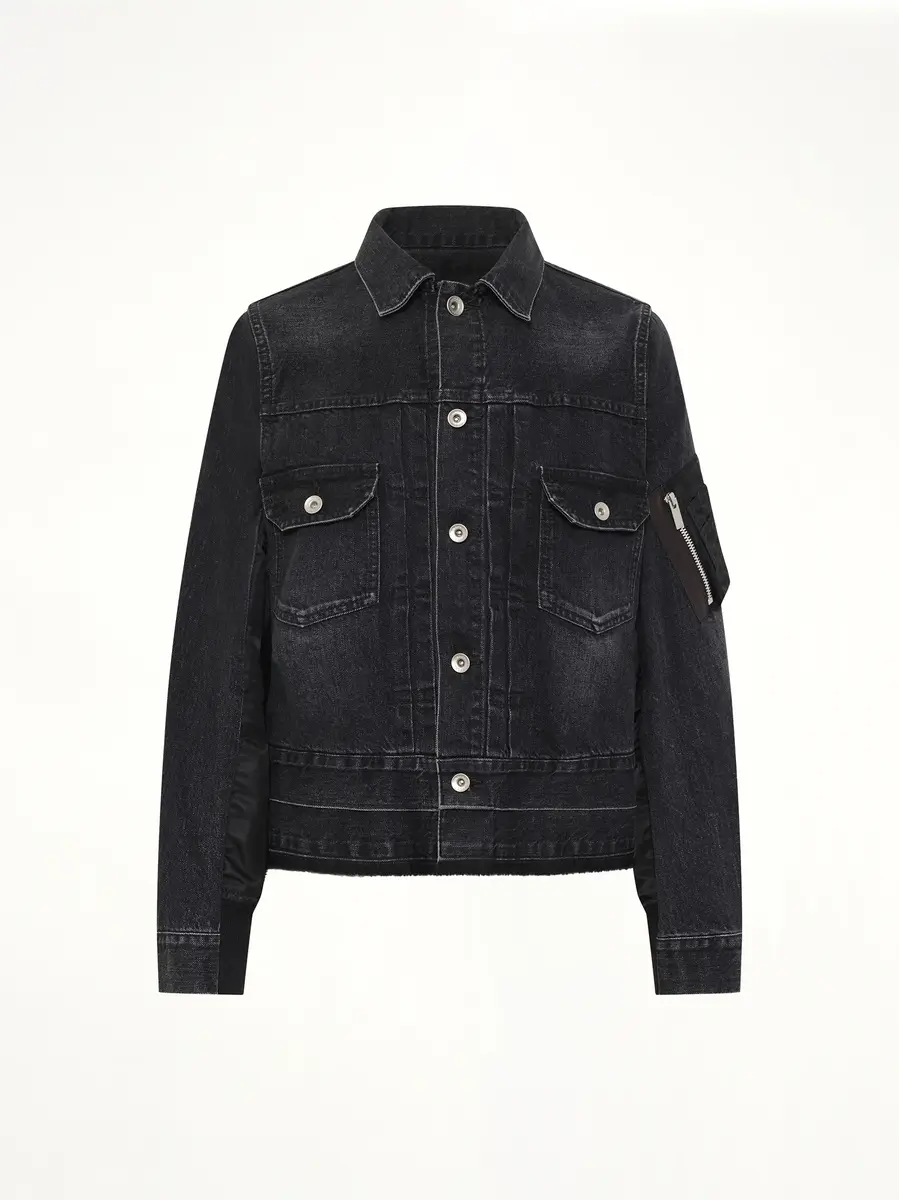Sacai Denim x Nylon Twill Jacket | Thumbnail 3 Sacai Denim x Nylon Twill Jacket | Thumbnail 3