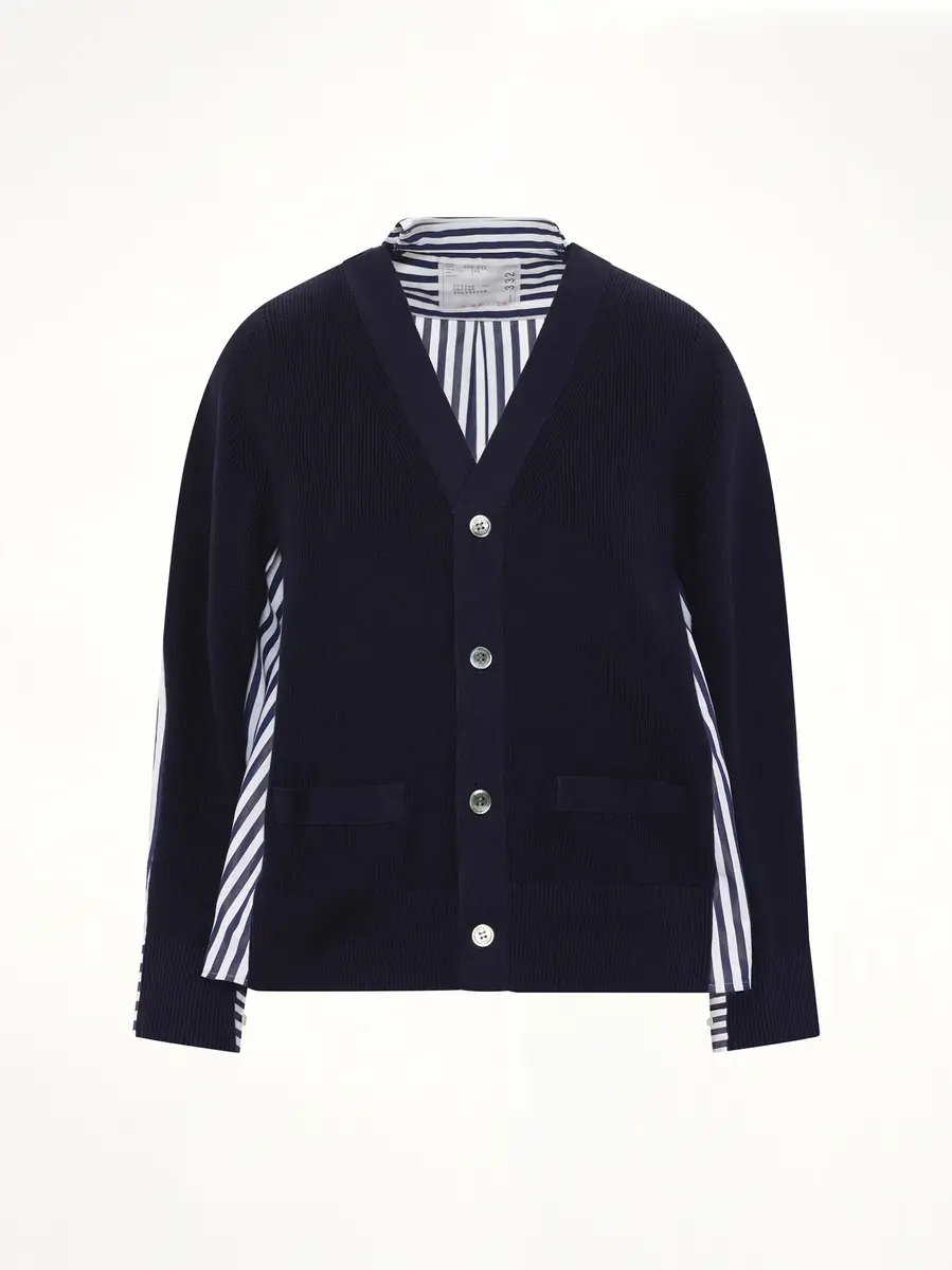 Sacai Cotton Knit x Poplin Cardigan | Thumbnail 3 Sacai Cotton Knit x Poplin Cardigan | Thumbnail 3