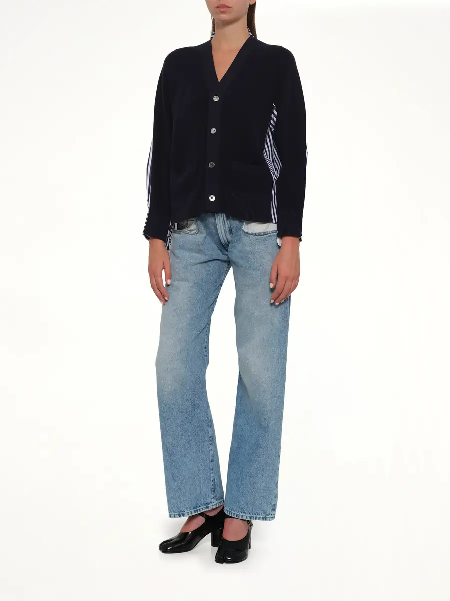Sacai Cotton Knit x Poplin Cardigan | Thumbnail 4 Sacai Cotton Knit x Poplin Cardigan | Thumbnail 4