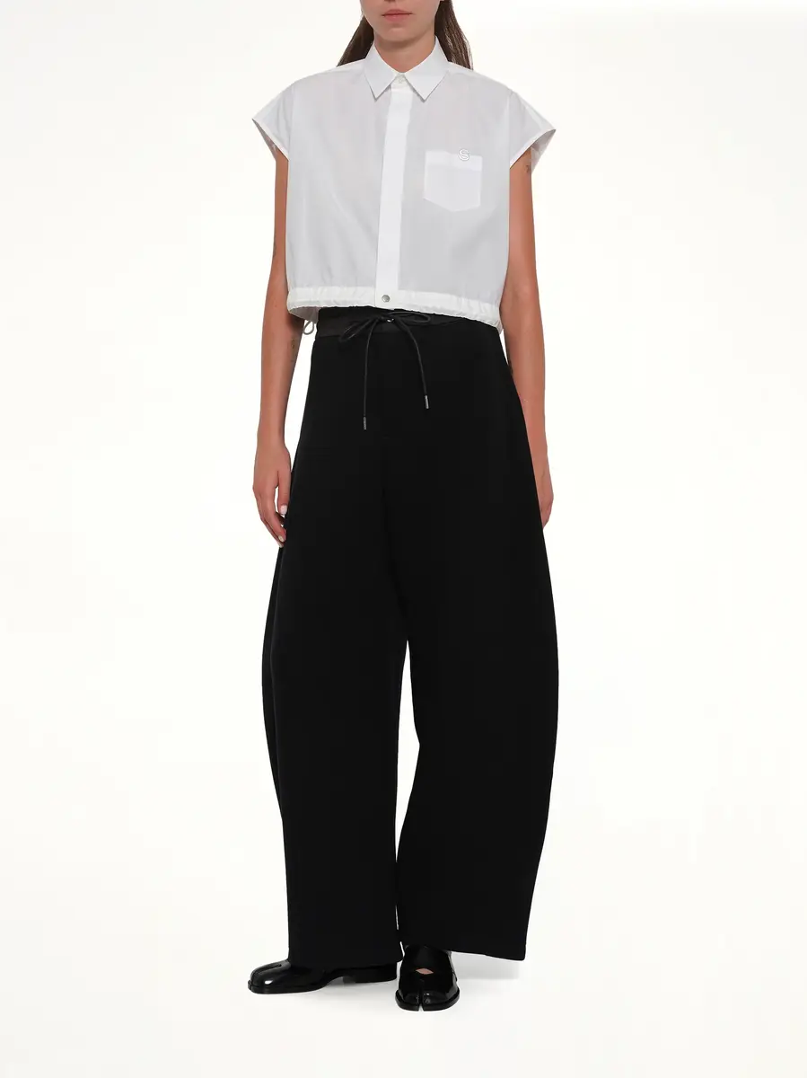 Sacai S Cotton Poplin Shirt in Off White | Thumbnail 4 Sacai S Cotton Poplin Shirt in Off White | Thumbnail 4
