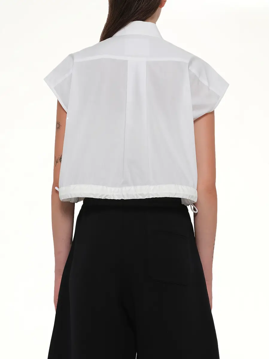 Sacai S Cotton Poplin Shirt in Off White | Thumbnail 5 Sacai S Cotton Poplin Shirt in Off White | Thumbnail 5
