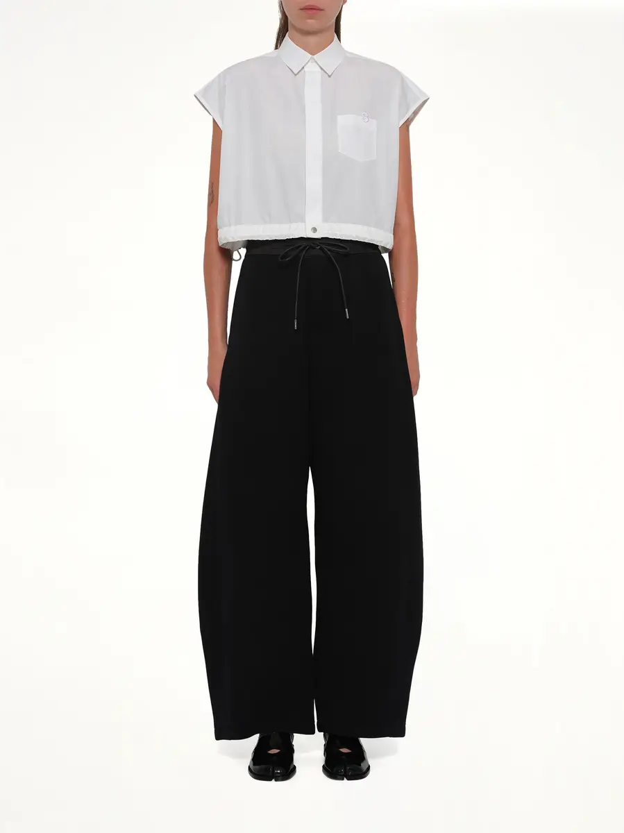 Sacai S Cotton Poplin Shirt in Off White | Thumbnail 7 Sacai S Cotton Poplin Shirt in Off White | Thumbnail 7