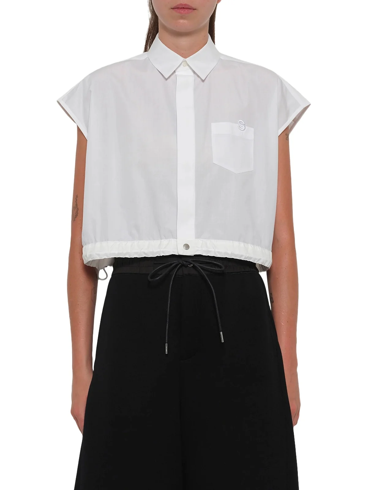 S Cotton Poplin Shirt in Off White S Cotton Poplin Shirt in Off White
