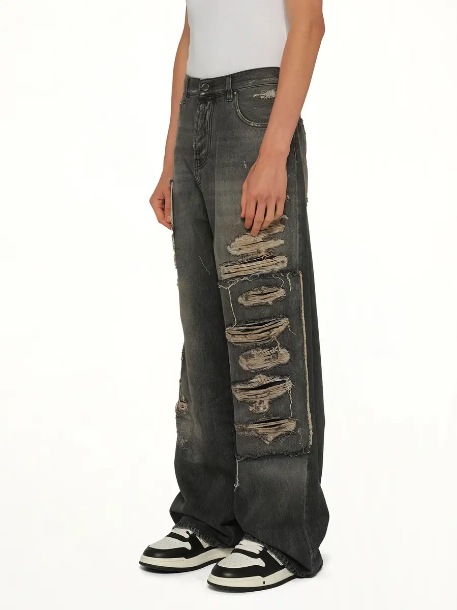AMIRI Carpenter Repaired Baggy Jean in Crafted Black | Thumbnail 2 AMIRI Carpenter Repaired Baggy Jean in Crafted Black | Thumbnail 2