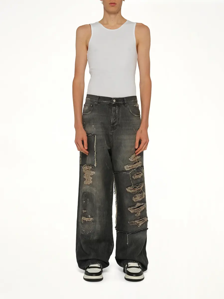 AMIRI Carpenter Repaired Baggy Jean in Crafted Black | Thumbnail 7 AMIRI Carpenter Repaired Baggy Jean in Crafted Black | Thumbnail 7
