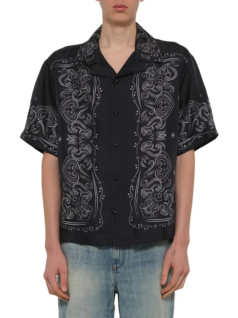 AMIRI Bandana Paint Oversized Bowling Shirt