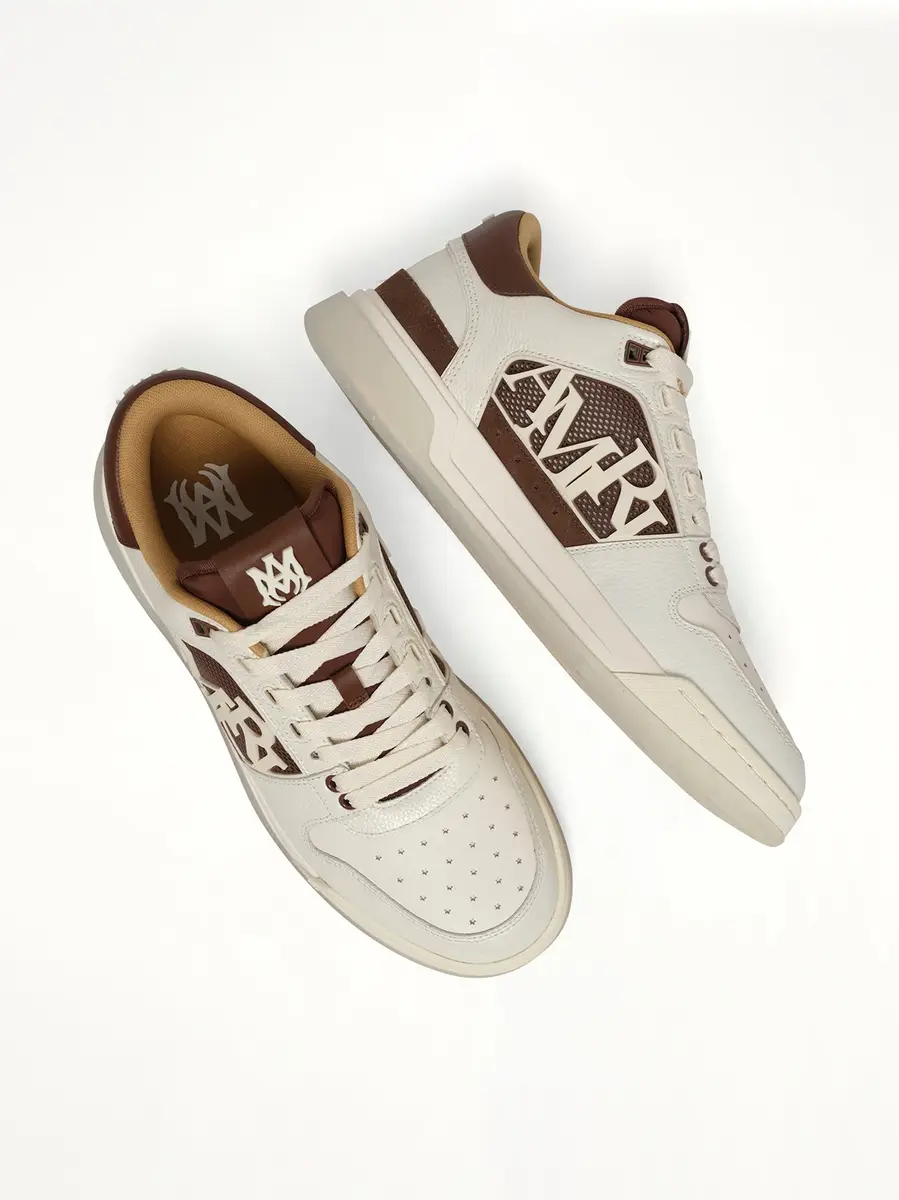 AMIRI Pebbled Classic Low Sneaker in Tobacco Brown | Thumbnail 4